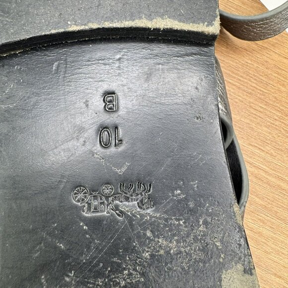 Coach Womens Black & Metallic Leather Flat Sandals Adjustable Straps Size 10 - Picture 5 of 9